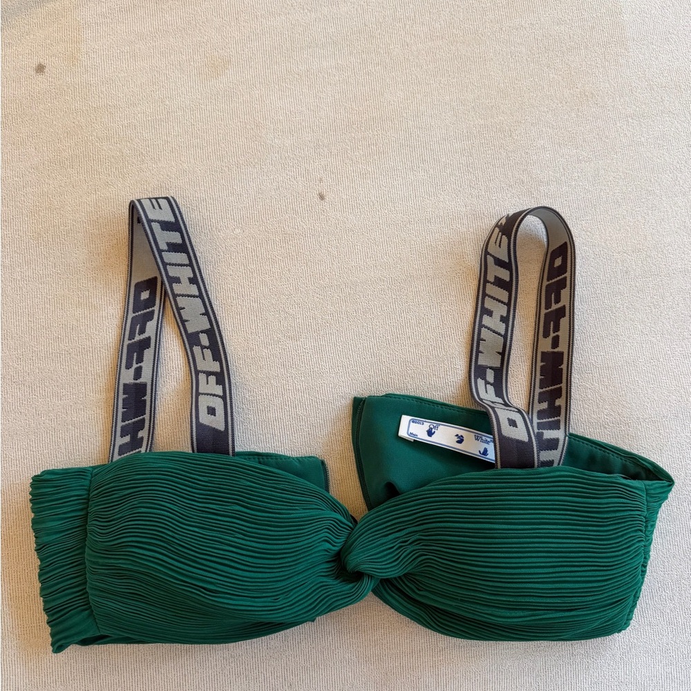 Off-White Emerald Green Top with Branded Strap